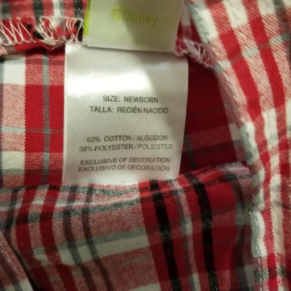Disney Baby Mickey Mouse Cotton Blend Plaid Overalls